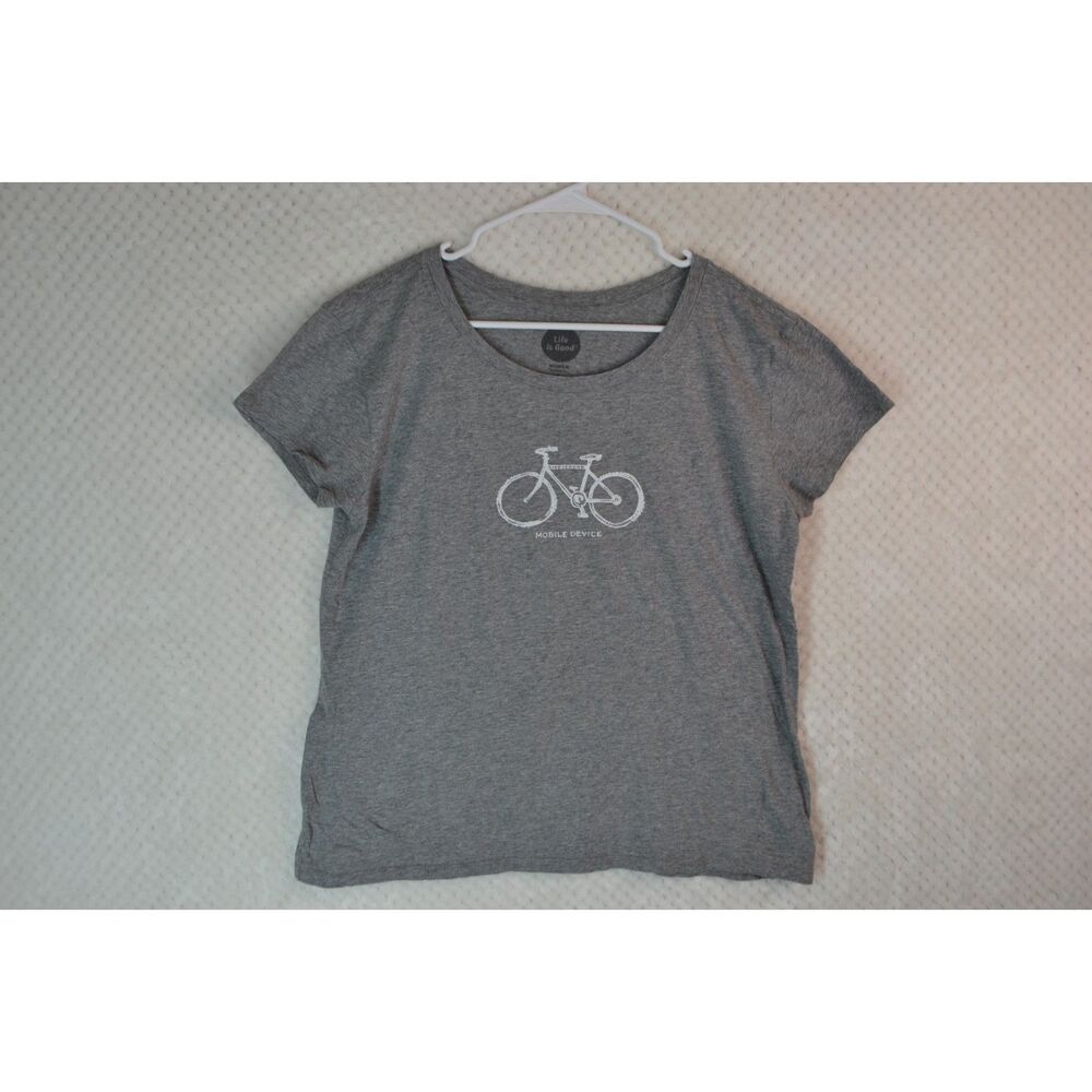 Life is Good Women's Medium Grey Short Sleeve T-Shirt